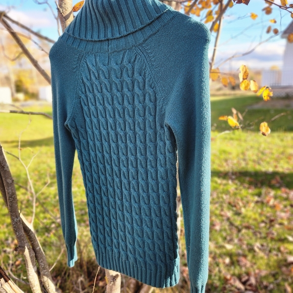 GAP cableknit sweater green sz S - Picture 3 of 5